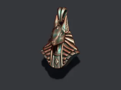 Egyptian Anubis head pendant 3D print model