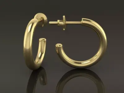 Earring Hoop Rope Opened Back 11mm Width Inside 3D print model