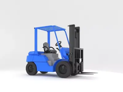 Blue industrial forklift  3D model