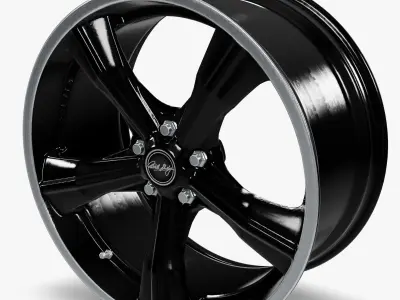 Carroll Shelby Wheel Company CS11 Wheel Gloss Black  Low-poly 3D model
