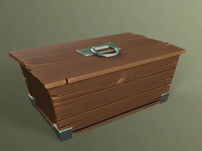 FREE - Stylized Medieval Chest Free low-poly 3D model