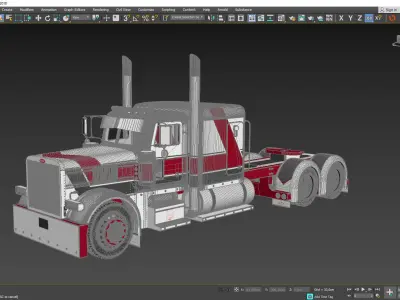 Peterbilt - 389 EXHD - Red 3D model