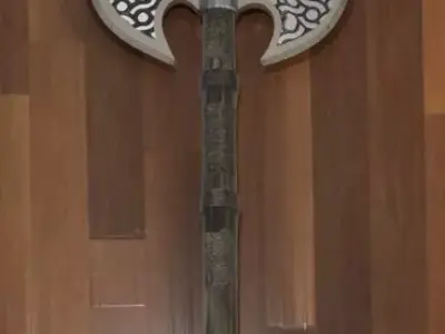 Medieval axe two edged  Free 3D model