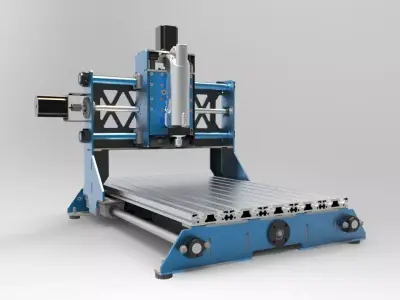 Cnc Machine Low-poly 3D model