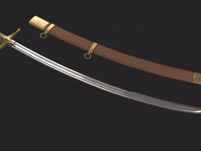 Ancient cossack saber Free low-poly 3D model