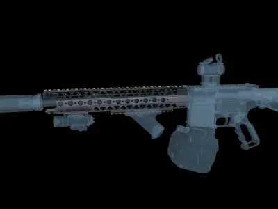 Handguard AR-15  LVOA-S  Low-poly 3D model