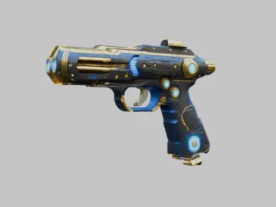 Sci-Fi Handgun 3D Model Low-poly 3D model