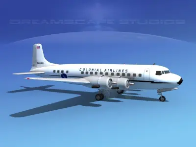 Douglas DC-6 Colonial Airlines 3D model