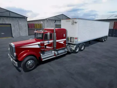 SemiTruck dryvan trailer unity asset Low-poly 3D model