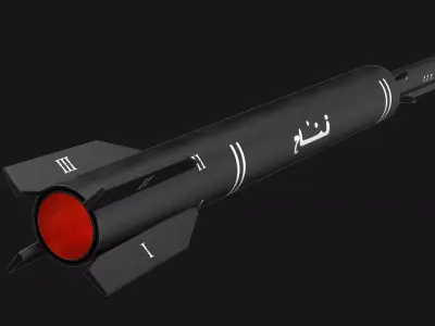 Fattah-2 Iranian Hypersonic Missile PBR Low-poly 3D model