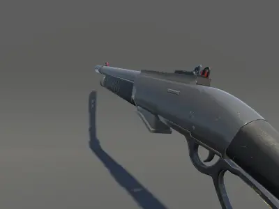 Zombie Shotgun Low-poly 3D model