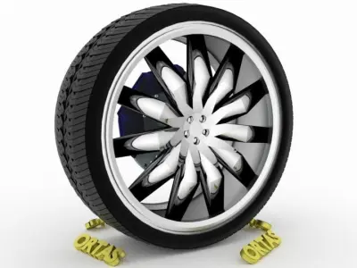 ORTAS CAR WHEEL RIM 85 GAME READY WHEEL RIM TIRE 3D model