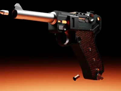 Pistol L P08 Low-poly 3D model