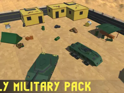 Low Poly Military Pack Low-poly 3D model buy