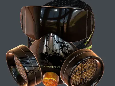 Gas mask helmet 3d model scifi Low-poly Low-poly 3D model Low-poly 3D model 3