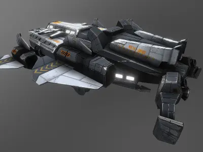 XE-08 Recon and Transport Spacecraft Low-poly 3D model