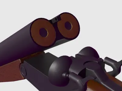  Double-barreled shotgun Free low-poly 3D model