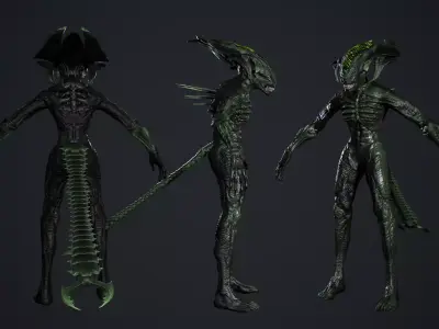 Alien Monster 4 Low-poly 3D model