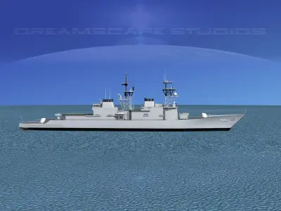 Spruance Class DD984 USS Leftwich 3D model