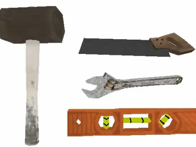 PS1 Low Poly Tool Collection Low-poly 3D model