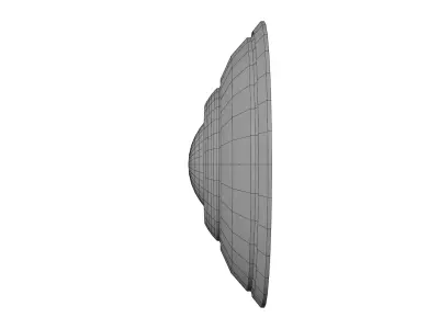 Medieval Silver and Gold Round Shield 3D model