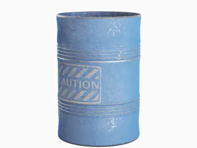 Old Steel Barrel 04  Low-poly 3D model