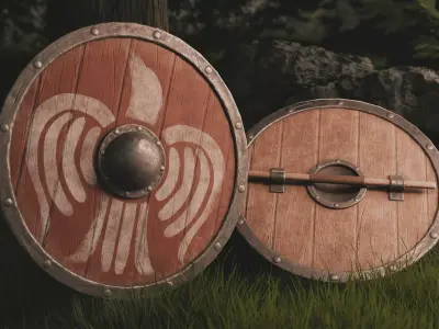 Viking Shield Free low-poly 3D model 4