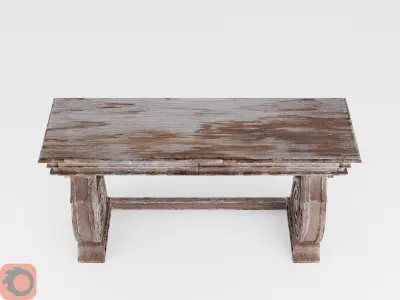 Scroll Console Table 3D model