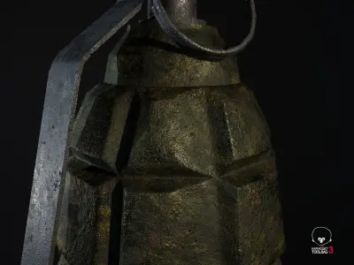 Grenade PBR Low-Poly Game Ready Low-poly 3D model