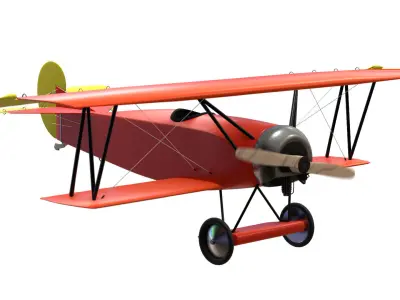 Fokker D Vii Rigged With Control Panel Colors 3D model