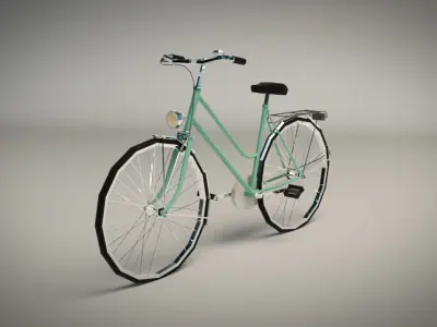 Low Poly Ladies Bike Low-poly 3D model