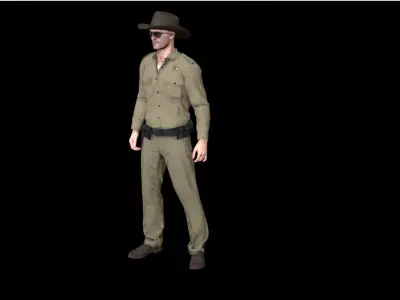 USA Policeman 3D Low-poly 3D model