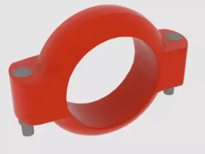 Red Pipe Calmp Free 3D model