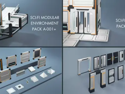 Ultimate Low Poly Sci-Fi Asset Library - 351 Assets Low-poly 3D model