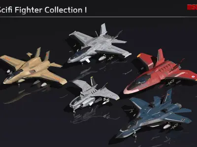 Scifi Fighter Collection I 3D Model Pack