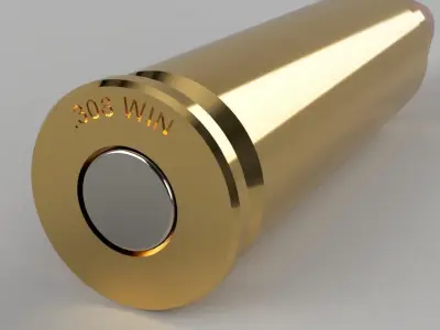 308 gun cartridge Low-poly 3D model