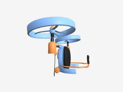 Jetpack Electric B09 Blue Orange  - SciFi Character Design Low-poly 3D model