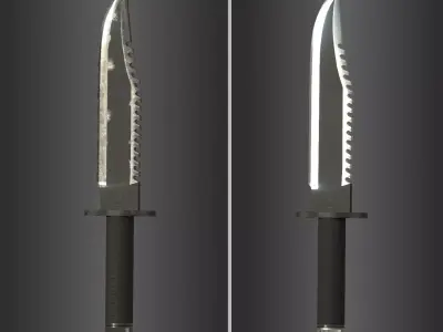 Big Black Knife Low-poly 3D model