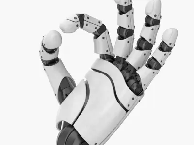 Articulated Robotic Hand Module Rigged for Maya 3D model
