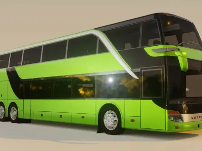 Bus Setra topclass S 431 DT Low-poly 3D model