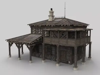 Medieval house fantasy 08 Low-poly 3D model