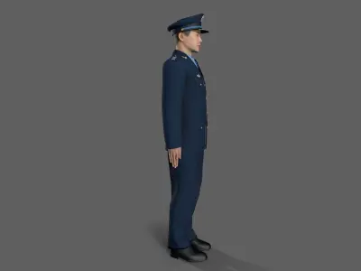 asian soldier Low-poly 3D model