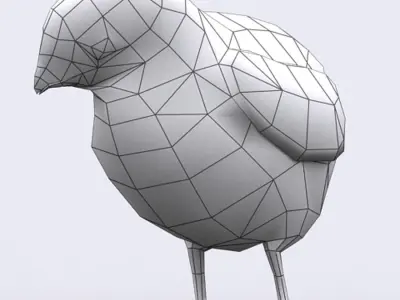 3DRT - Chick Low-poly 3D model