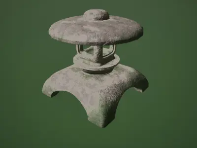 Japanese Stone lanterns Low-poly 3D model