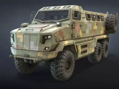 KrAZ Shrek and Fiona MPV Low-poly 3D model