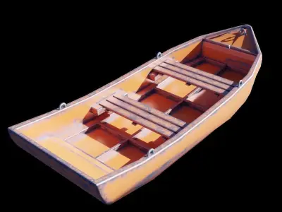 Boat model lifeboat Low-poly 3D model