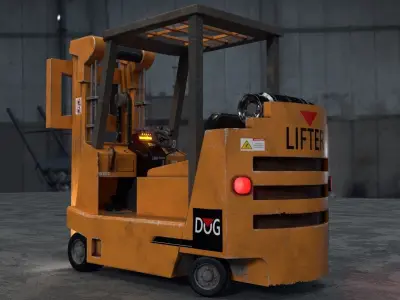 PBR Forklift Low-poly 3D model