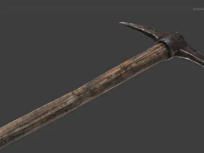 Old Steel Pickaxe 3d Model Low-poly 3D model