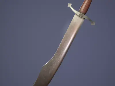 Falchion sword Low-poly 3D model purchase