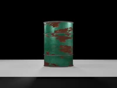 Game ready Oil barrel Free low-poly 3D model